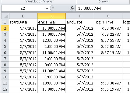 Screenshot of Spreadsheet Freeze Panes