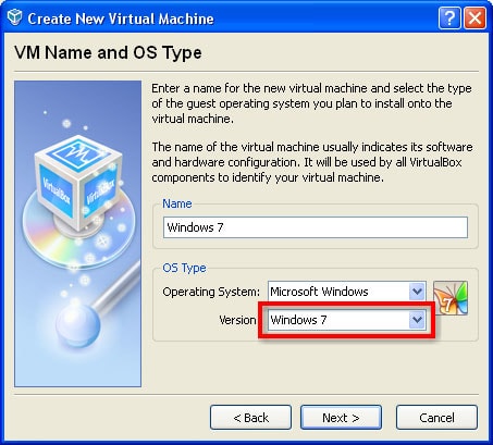 Screenshot of Virtualbox