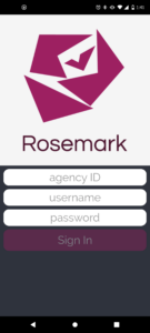 Rosemark System home care software Caregiver Mobile App open screen image